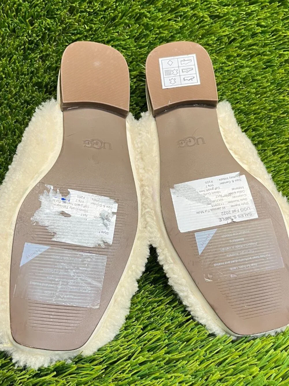 UGG Janaya Cozy Mule Womens‎ Size 7 Ivory Casual Comfort Slide Slippers Shoes